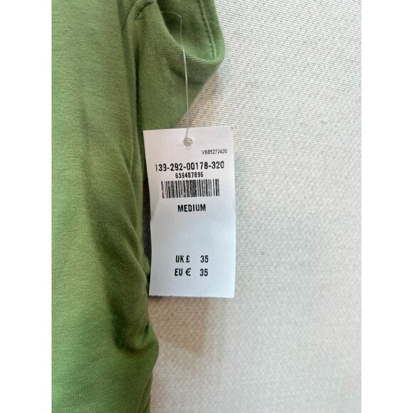 Abercrombie & Fitch Women's Side Ruched Luxe Open Neck Top Sleeveless Sz M Green - Picture 4 of 12